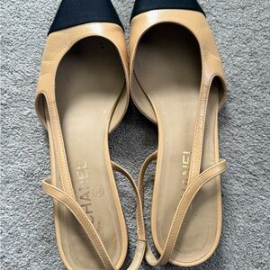 Chanel Women's Two Toned Slingback Shoes